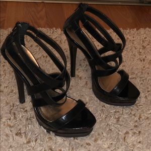 Black/strapy heels